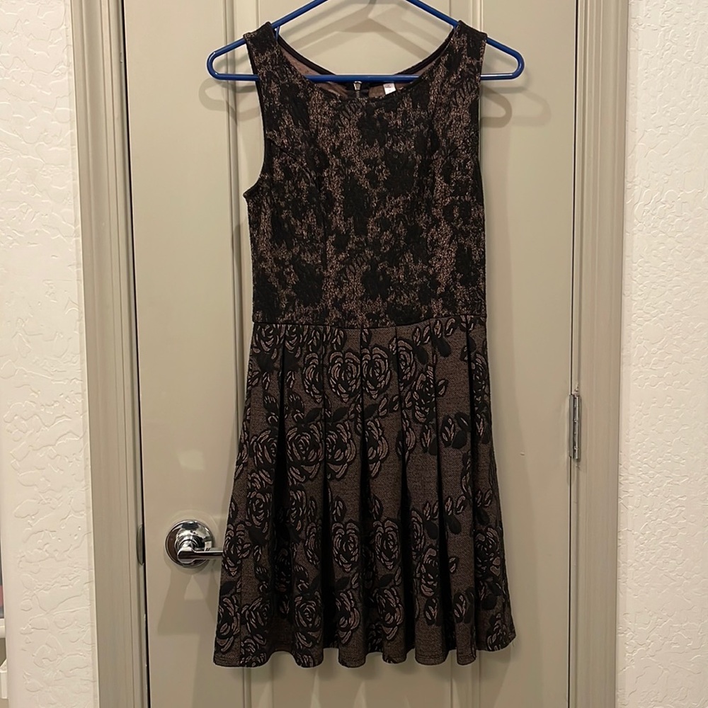 Black and pink floral dress